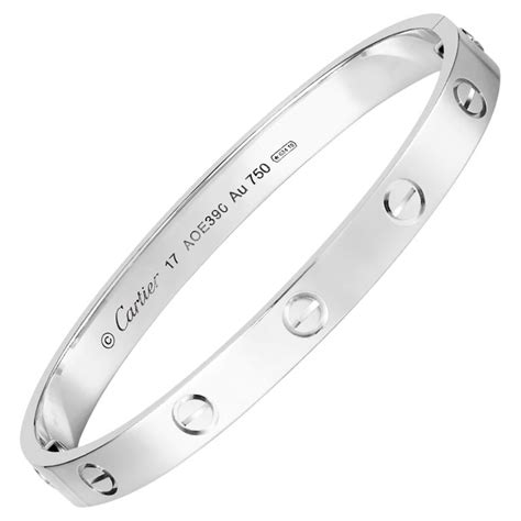 cartier love bracelet 17 white gold|cartier love bracelet identification.